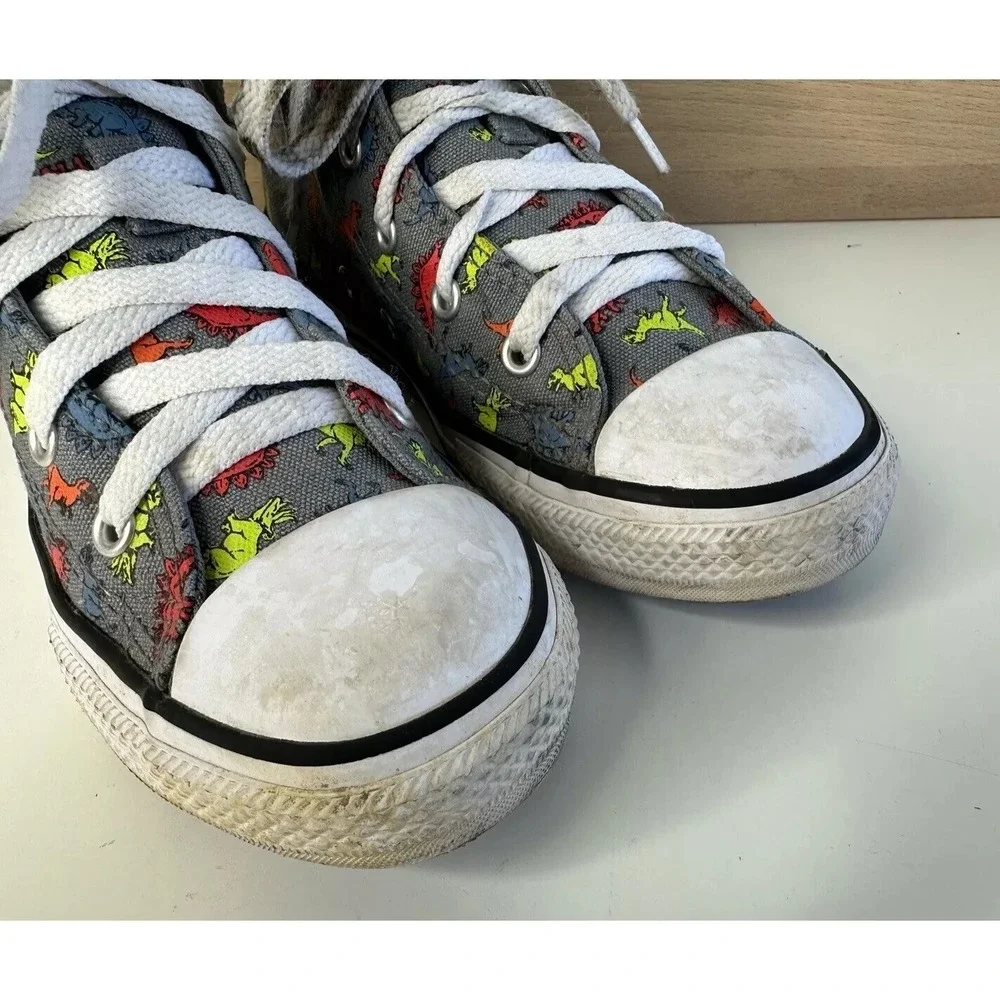 Converse Dinoverse Hi-Top Gray Dinosaur Shoes / Kid's Size 1.5